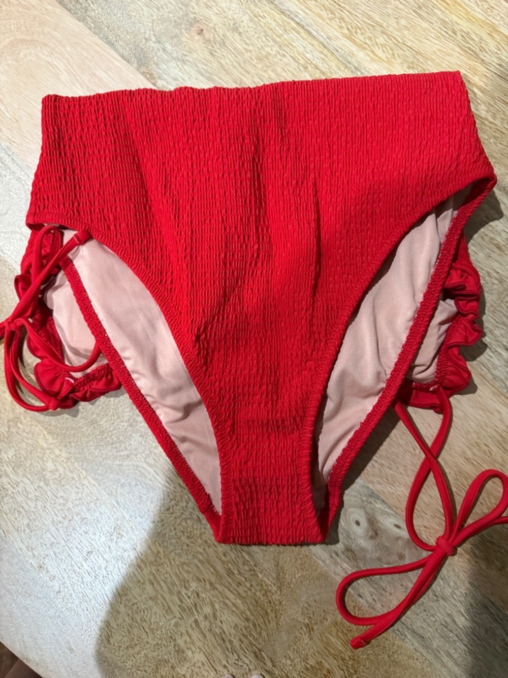 J. Crew Red One-Piece Swim with Ruffle Trim - Picture 8 of 9